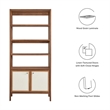 Maklaine Modern / Contemporary 4-Shelf Wood Grain Bookcase in Walnut
