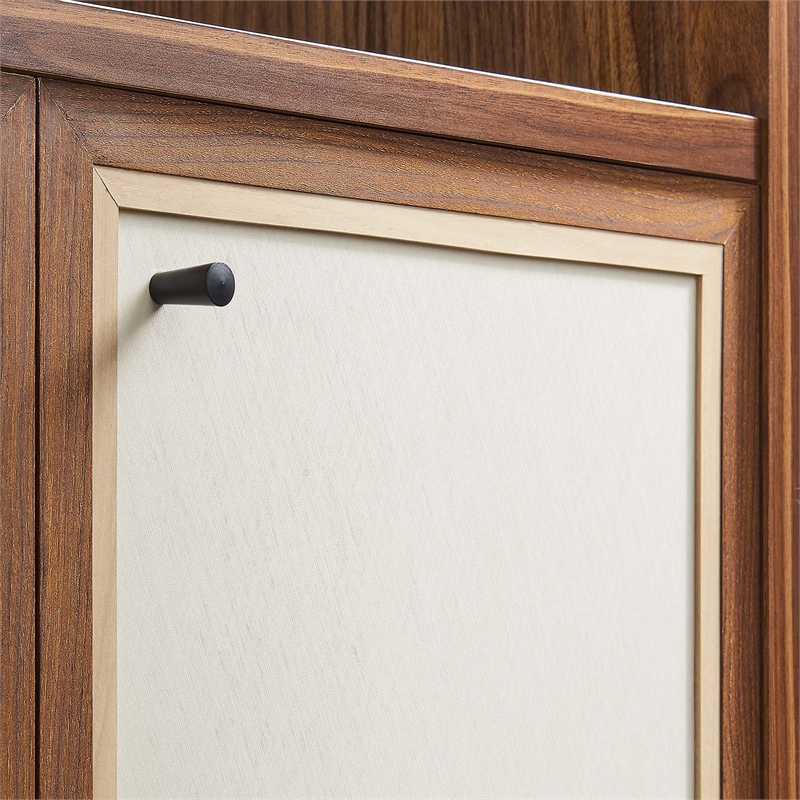 Maklaine Modern / Contemporary 4-Shelf Wood Grain Bookcase in Walnut