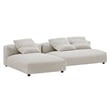 Maklaine 2-Pc Modular Corduroy Upholstered Sectional Sofa With Chaise in Almond