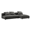 Maklaine 2-Pc Modular Upholstered Fabric Sectional Sofa With Chaise in Charcoal