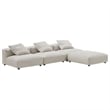 Maklaine 4-Piece Modular Corduroy Upholstered Sectional Sofa in Almond