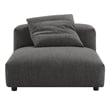 Maklaine 3-Piece Modular Upholstered Fabric Sectional Sofa in Charcoal