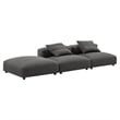 Maklaine 3-Piece Modular Upholstered Fabric Sectional Sofa in Charcoal
