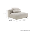 Maklaine Modular Corduroy Upholstered Armless Chair in Almond