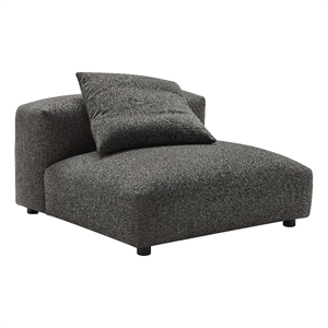Maklaine Modular Upholstered Fabric Armless Chair in Charcoal