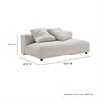 Maklaine Modular Corduroy Upholstered Armless Loveseat in Almond