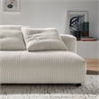 Maklaine Modular Corduroy Upholstered Armless Loveseat in Almond