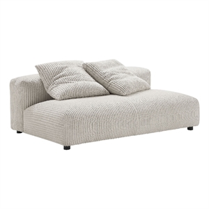 Maklaine Modular Corduroy Upholstered Armless Loveseat in Almond