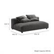 Maklaine Modular Upholstered Fabric Armless Loveseat in Charcoal