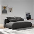Maklaine Modular Upholstered Fabric Armless Loveseat in Charcoal
