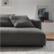 Maklaine Modular Upholstered Fabric Armless Loveseat in Charcoal