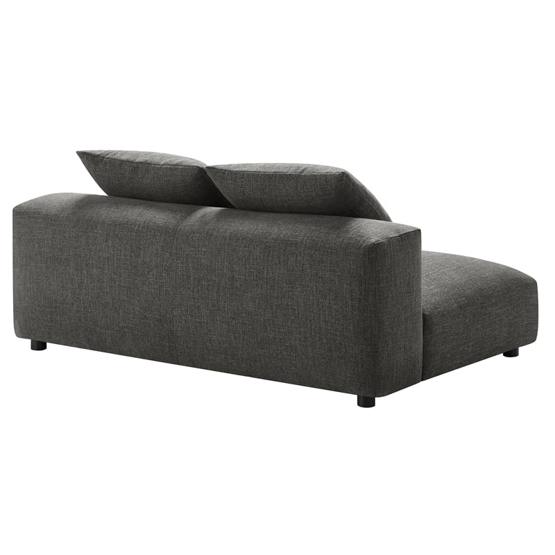 Maklaine Modular Upholstered Fabric Armless Loveseat in Charcoal