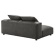 Maklaine Modular Upholstered Fabric Armless Loveseat in Charcoal