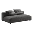 Maklaine Modular Upholstered Fabric Armless Loveseat in Charcoal