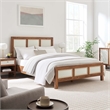Maklaine Contemporary Wood Grain Queen Platform Bed in Walnut