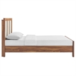 Maklaine Contemporary Wood Grain Queen Platform Bed in Walnut