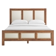 Maklaine Contemporary Wood Grain Queen Platform Bed in Walnut