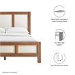 Maklaine Contemporary Wood Grain Queen Platform Bed in Walnut
