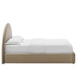 Maklaine Resort Performance Velvet Arched Round Full Platform Bed in Taupe