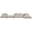 Maklaine 4-Pc Modular Corduroy Upholstered Sectional Sofa With Ottoman in Almond