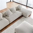 Maklaine 4-Pc Modular Corduroy Upholstered Sectional Sofa With Ottoman in Almond