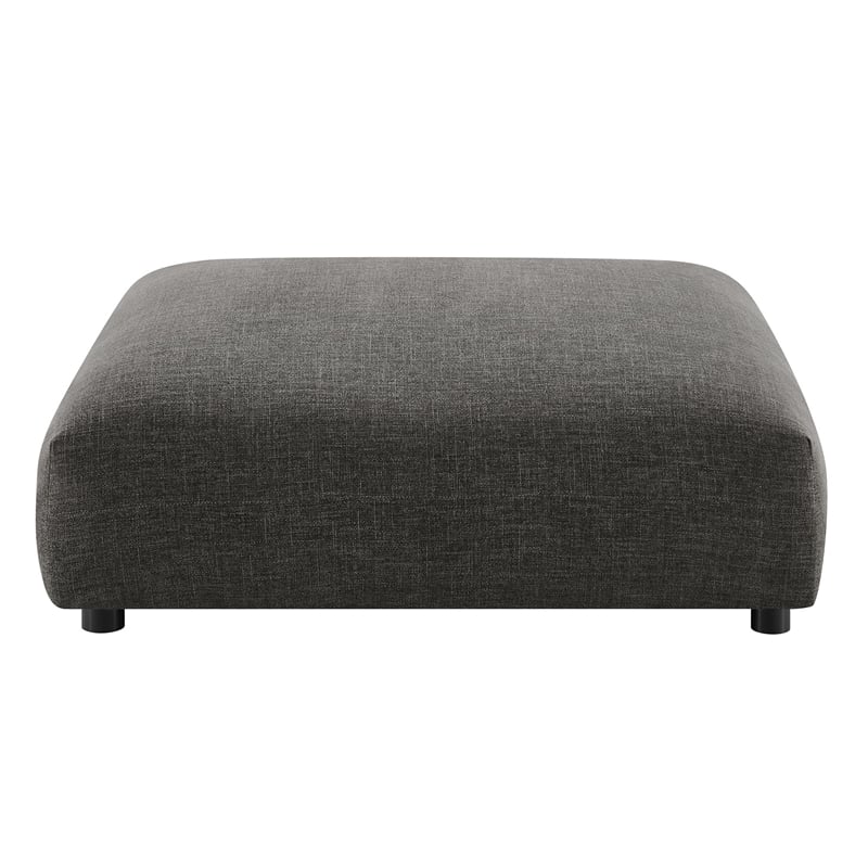 Maklaine 4-Pc Modular Upholstered Fabric Sectional Sofa With Ottoman in Charcoal
