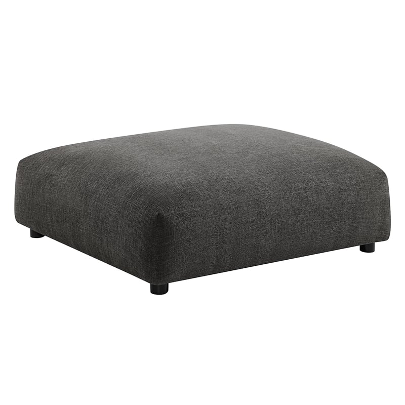 Maklaine 4-Pc Modular Upholstered Fabric Sectional Sofa With Ottoman in Charcoal