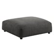 Maklaine 4-Pc Modular Upholstered Fabric Sectional Sofa With Ottoman in Charcoal
