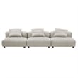 Maklaine 3-Piece Modular Corduroy Upholstered Sofa in Almond