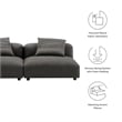 Maklaine 2-Piece Modular Upholstered Fabric Sofa in Charcoal