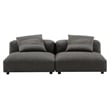 Maklaine 2-Piece Modular Upholstered Fabric Sofa in Charcoal