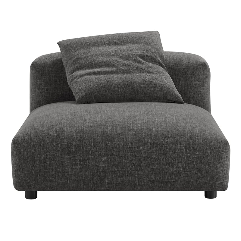 Maklaine 2-Piece Modular Upholstered Fabric Sofa in Charcoal
