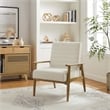 Maklaine Contemporary Boucle Fabric Upholstered Accent Chair in Ivory