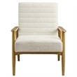 Maklaine Contemporary Boucle Fabric Upholstered Accent Chair in Ivory