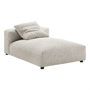 Maklaine Modular Corduroy Upholstered Armless Chaise Lounge in Almond