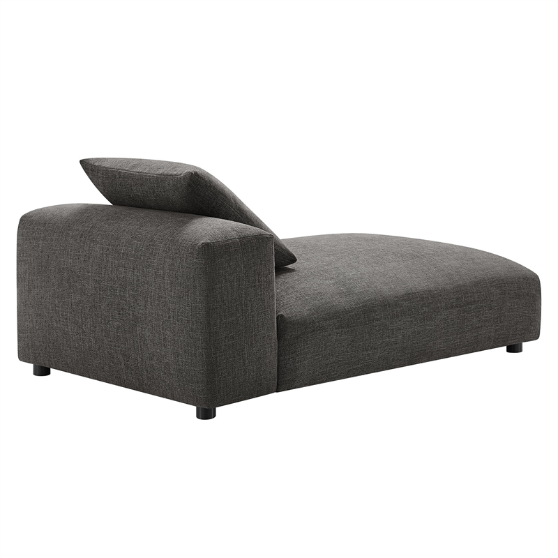 Maklaine Modular Upholstered Fabric Armless Chaise Lounge in Charcoal
