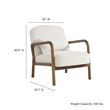 Maklaine Contemporary Charlie Boucle Upholstered Armchair in Ivory