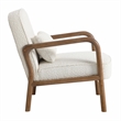 Maklaine Contemporary Charlie Boucle Upholstered Armchair in Ivory