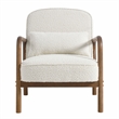 Maklaine Contemporary Charlie Boucle Upholstered Armchair in Ivory