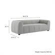 Maklaine Contemporary Dense Foam Padding Upholstered Fabric Sofa in Pewter