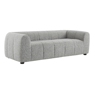 Maklaine Contemporary Dense Foam Padding Upholstered Fabric Sofa in Pewter