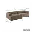 Maklaine Left-Facing Upholstered Fabric Modular Sofa with Chaise in Mocha