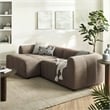 Maklaine Left-Facing Upholstered Fabric Modular Sofa with Chaise in Mocha