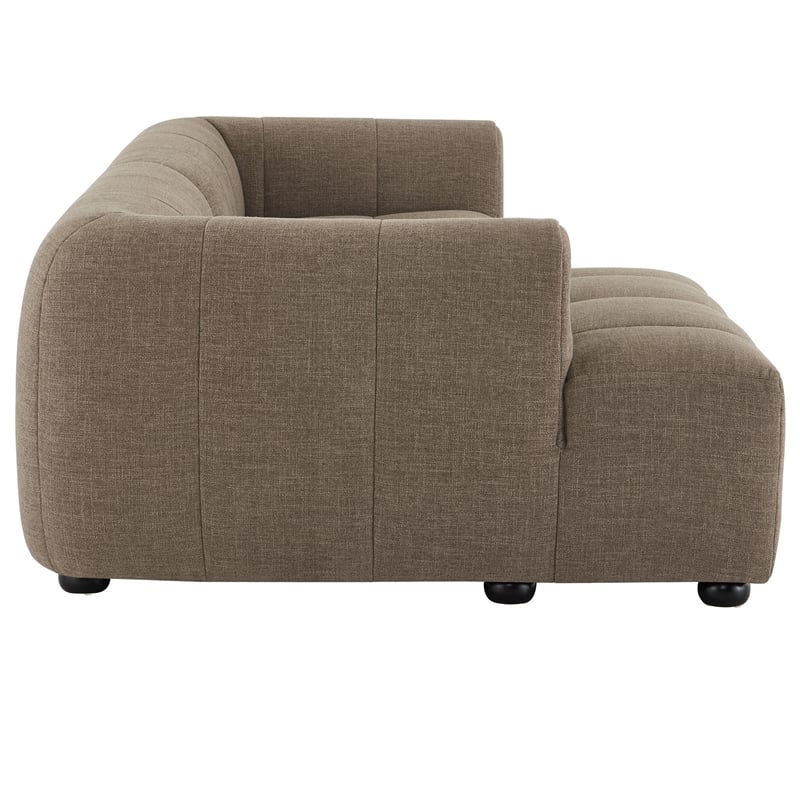 Maklaine Left-Facing Upholstered Fabric Modular Sofa with Chaise in Mocha