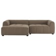 Maklaine Left-Facing Upholstered Fabric Modular Sofa with Chaise in Mocha