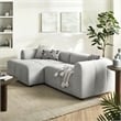 Maklaine Left-Facing Upholstered Fabric Modular Sofa with Chaise in Pewter