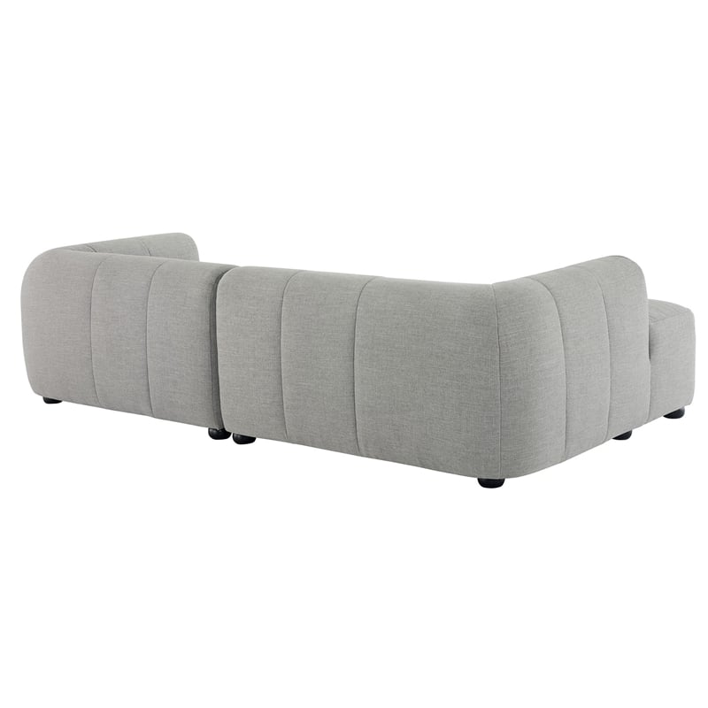 Maklaine Left-Facing Upholstered Fabric Modular Sofa with Chaise in Pewter
