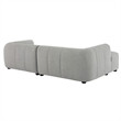 Maklaine Left-Facing Upholstered Fabric Modular Sofa with Chaise in Pewter