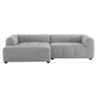 Maklaine Left-Facing Upholstered Fabric Modular Sofa with Chaise in Pewter