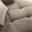 Maklaine Right-Facing Upholstered Fabric Modular Sofa with Chaise in Mocha